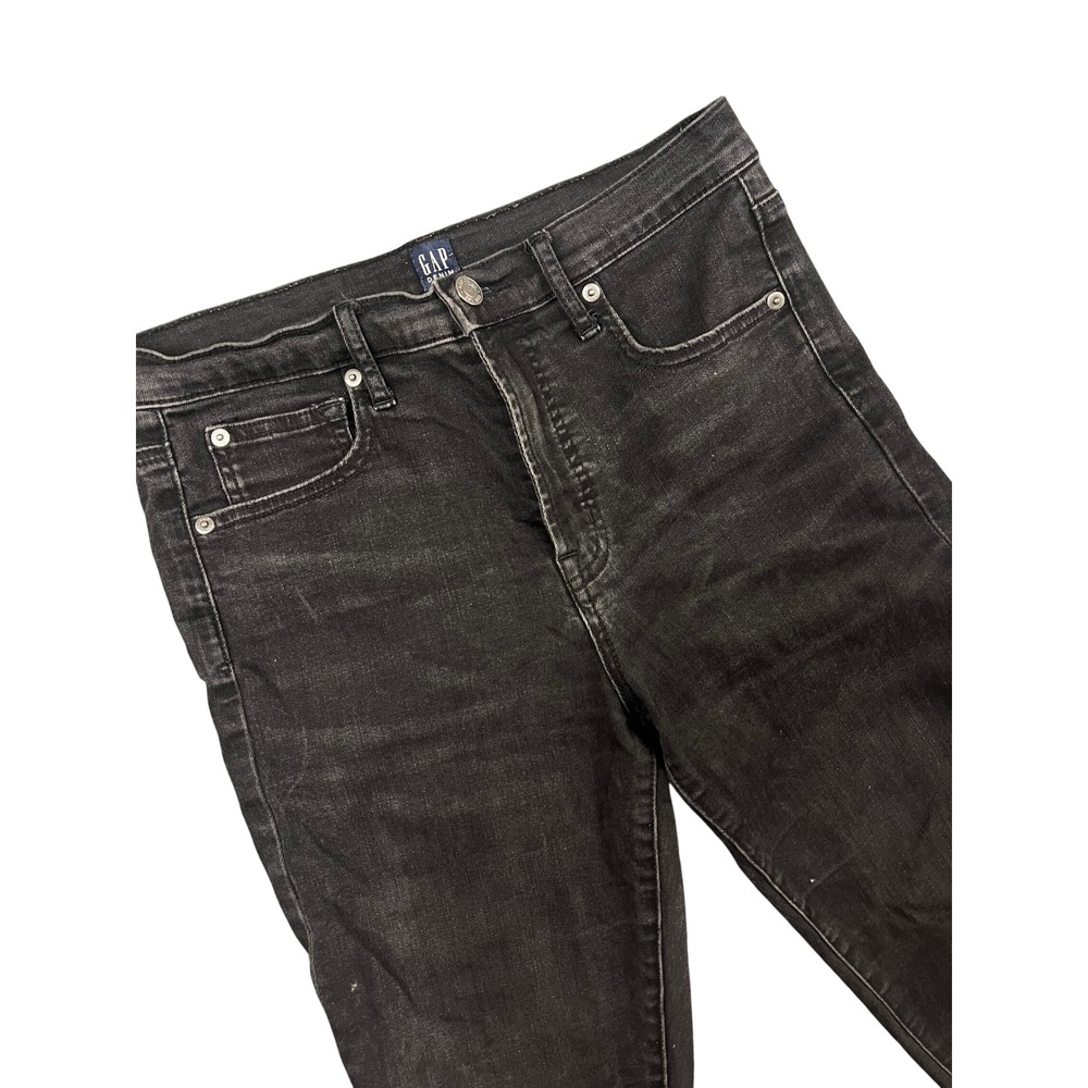Gap True Skinny High Rise Jeans Washed Black Denim Womens Size 29R Slim Fit